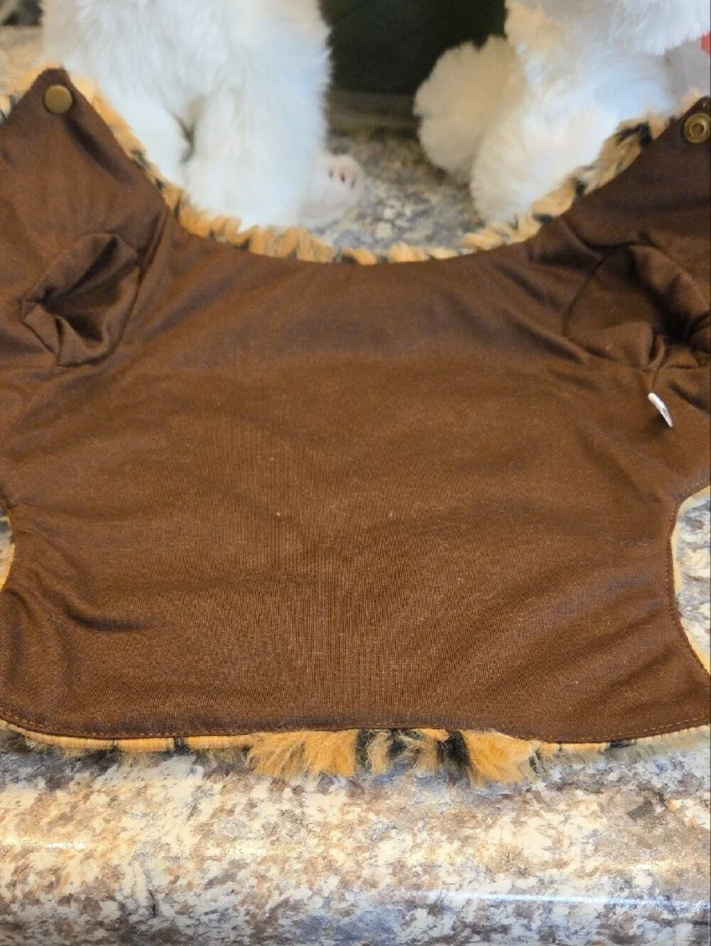 Faux Fur Leopard-Print Dogs Coat - Brown/Black